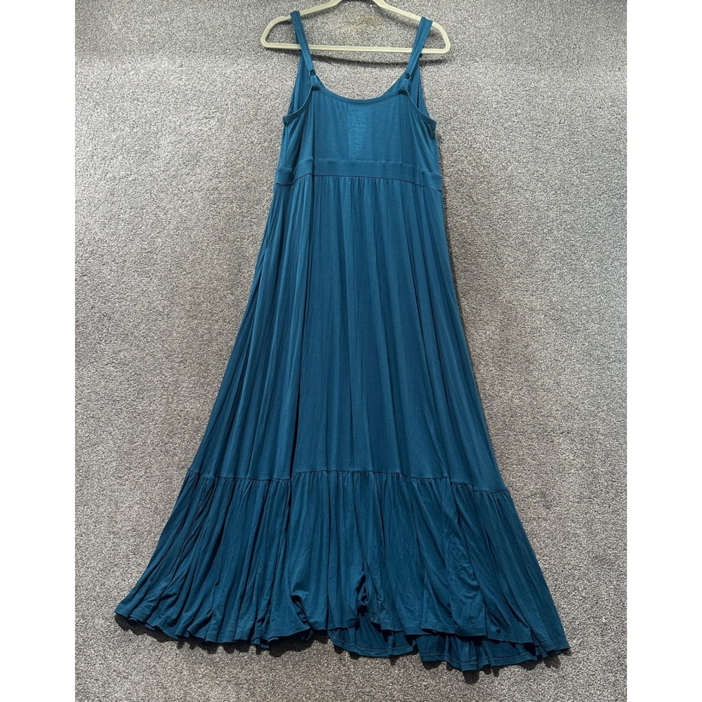 Torrid Supersoft Tiered Maxi Dress Women 1X 14/16 Blue V-Neck Adjustable Straps - Picture 2 of 11